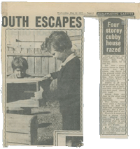 Geoff appeared in the local newspaper at the age of 10 by razing a 4 storey cubby house.